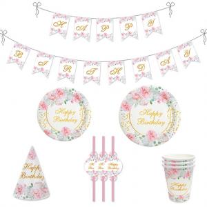Disposable Happy Birthday Party Decorations Tableware Set